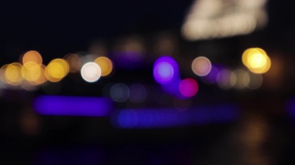 Wall Mural - 4k video of the colorful bokeh lights. the lights are slowly moving from one side to another.