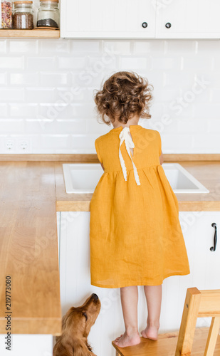 little girl mustard dress