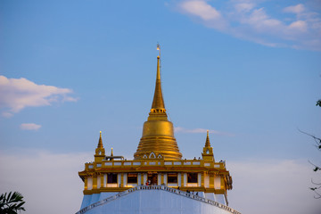 The Golden Mount at Wat Saket, Travel Landmark of Bangkok THAILAND