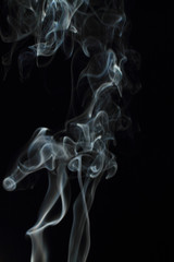 White smoke texture on black background