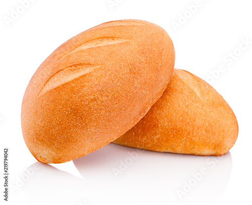 Cuadros en Lienzo Two loaf of bread isolated on white background