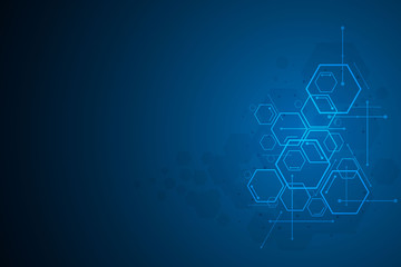 Abstract hexagon background , Technology polygonal concept