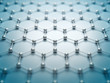 Graphene molecular grid, graphene atomic structure concept, hexagonal geometric form, nanotechnology background 3d rendering
