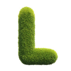 Poster - Grass font 3d rendering letter L