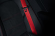 Red seatbelt in sports car