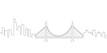 Continous line skyline of San Francisco