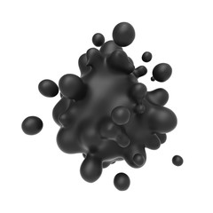 Abstract 3D black meatball object