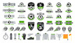Set of vector football (soccer) club logo and  icons