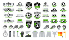 Set Of Vector Football (soccer) Club Logo And  Icons