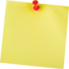 Poster - Yellow Sticky Note with Pin - Isolated