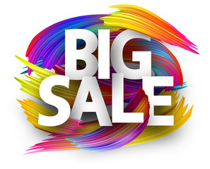 Wall Mural - Big sale paper poster with colorful brush strokes.