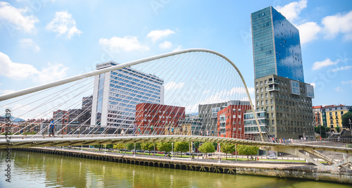 Fotografie, Tablou  Colorful and modern Bilbao Bridge, Basque Country, Spain.