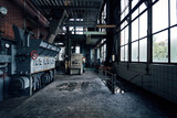 Fototapeta Perspektywa 3d - old lost abandonend industrial factory building powerhouse