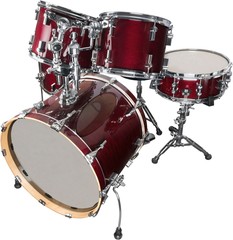 Maroon Tom Drums - Isolated