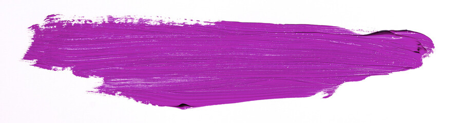 Purple brush stroke over white background