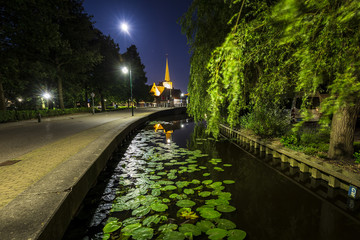 Wall Mural - Dutch village Zoeterwoude-dorp during dusk