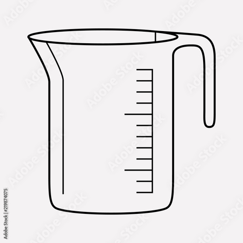 Measuring cup icon line element. Vector illustration of measuring cup