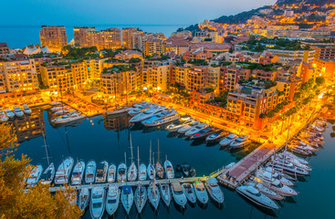 Wall Mural - Port de Fontvieille in Monaco during sunset