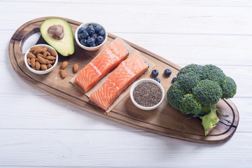 Wall Mural - Healthy food with salmon