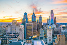 Top View Of Downtown Skyline Philadelphia USA
