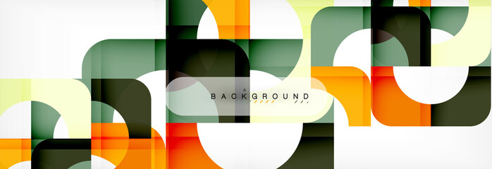 Color square shapes, geometric modern abstract background