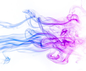 Colored smoke on white background