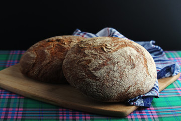 Two loaves of rye brown bread