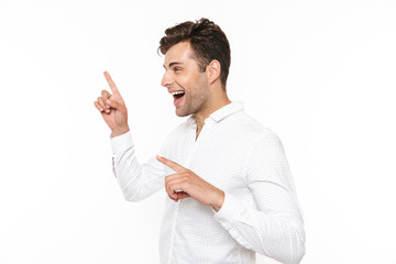 Sticker - Portrait of a cheerful young man in shirt