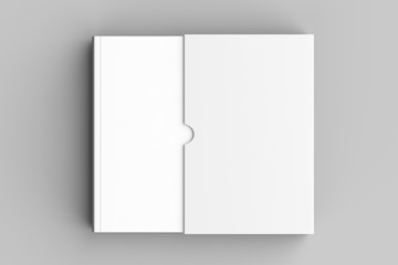 Wall Mural - Slipcase book mock up isolated on soft gray background. 3D illustration