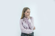 © StockVideoFactory - A young girl is absorbed in thought. Her make-up is gorgeous.
