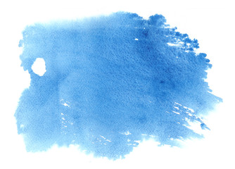 Wall Mural - Abstract vibrant blue watercolor on white background.The color splashing on the paper.