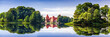 Trakai Castle Island castle in Trakai isd one of the most popular touristic destinations in Lithuania, houses a museum and a cultural center, banner panorama format