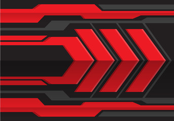 Wall Mural - Abstract red gray arrow futuristic design modern technology background vector illustration.