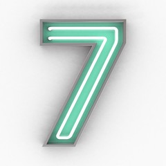 neon sign number 7 3d render