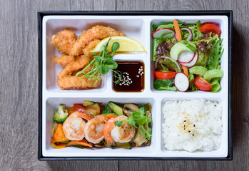 Wall Mural - Bento box with seafood