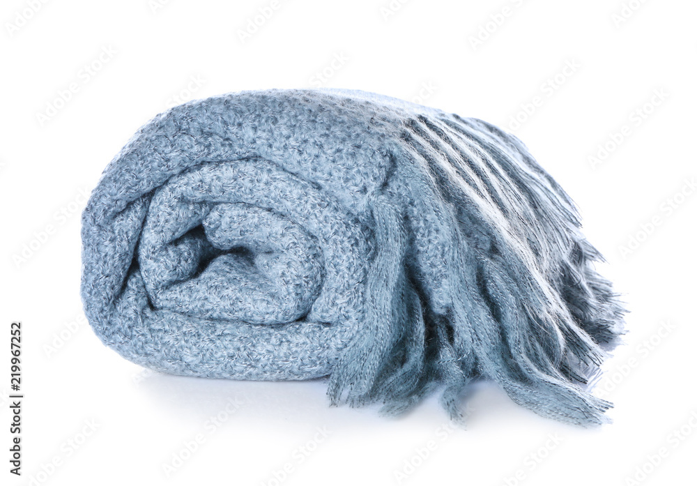 Warm plaid on white background