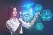 © photon_photo - The concept of business, technology, the Internet and the network. A young entrepreneur working on a virtual screen of the future and sees the inscription: blockchain