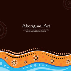 Poster - Aboriginal art vector banner with text. 