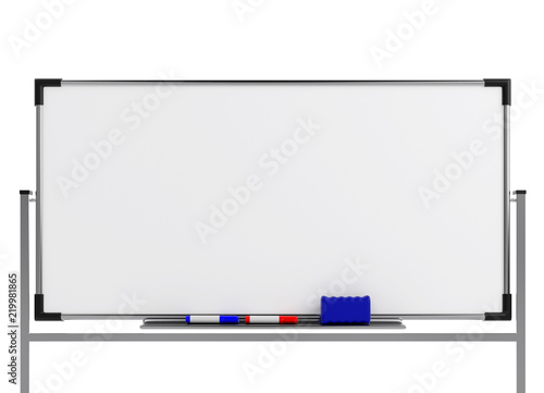 Download Empty Whiteboard Magnetic Board Isolated On White Mockup Template 3d Rendering Stock Illustration Adobe Stock