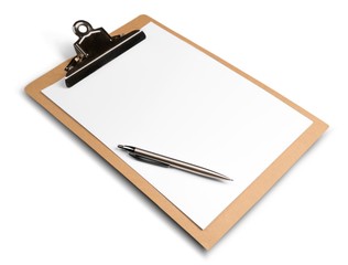 Blank Clipboard with Pen