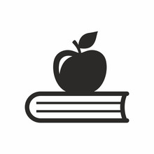 Apple And Book Vector Icon