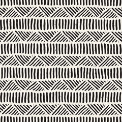 Wall Mural - seamless geometric doodle lines pattern in black and white. adstract hand drawn retro texture.