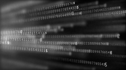 Binary code abstract technology background. Big data. Coding or hacker concept. Binary code. Computer techologies.