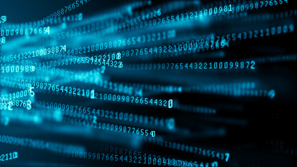 Wall Mural - data technology background. big data visualization. flow of data. information code. background in a 