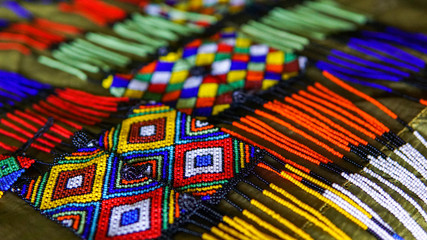 African Zulu traditional accessories made of beas