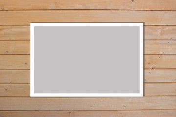 light style wood planks. Photo Frame Mock Up. Empty space for text design and message 