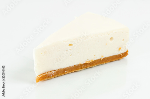 Slice Of Plain New York Cheesecake Sweet Dessert In The