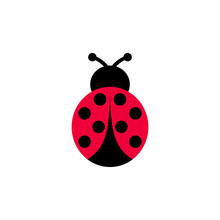 Ladybird Vector Cartoon Icon. Ladybug Symmetrical Clipart Cartoon.