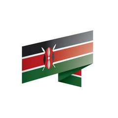 Kenya flag, vector illustration on a white background