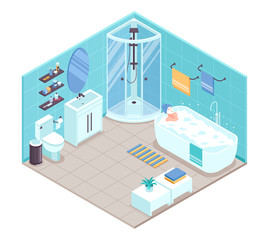 Sticker - Bathroom Interior Isometric 